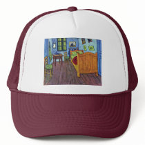Vincent'S Bedroom In Arles By Vincent Van Gogh Mesh Hat