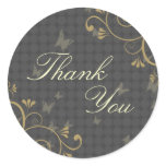 Vine & Butterfly Design Thank You Sticker