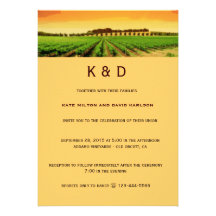Vineyard Sunset Winery Wedding Invitation
