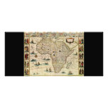 Vintage 1660's Africa Map by Willem Janszoon Blaeu rack cards