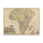 Vintage 1725 Africa Map Postcards