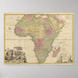 Vintage 1725 Africa Map Posters