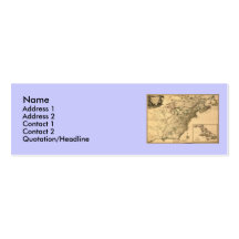 Vintage 1777 American Colonies Map by Phelippeaux Business Card Templates