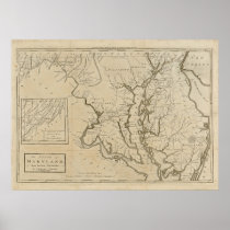 Vintage 1795 Maryland Map Print