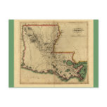 Vintage 1814 Louisiana Map postcards