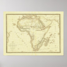 Vintage 1820 Africa Map Poster