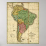 Vintage 1826 South America Map posters
