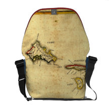 Vintage 1837 Hawaii Map -  Hawaiian Islands Courier Bags