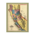 Vintage 1851 California Map postcards