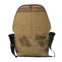 Vintage 1876 Hawaii Map -  Hawaiian Islands Courier Bag