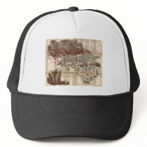 Vintage 1879 Lower Saranac Lake Reconnaissance Map Hats