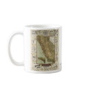 Vintage 1895 California Bicycle Cycling Map mugs