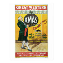 Vintage 1903 British Christmas train travel ad Post Card