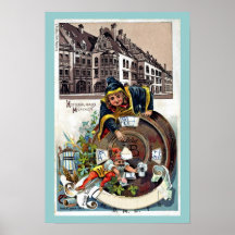 Vintage 1905 Litho Hofbrauhaus Munich Print