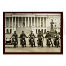 Vintage 1920s Motorcycle Cops Greeting Cards