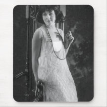 Vintage 1920s Women's Flapper Fashion Mouse Pad