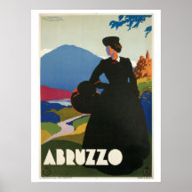 Vintage 1930 Abruzzo Italian travel ad Posters