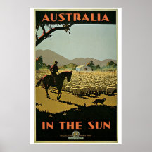 Vintage 1930s Australia travel advert Poster