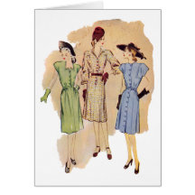 Vintage 1940s Fashion Card