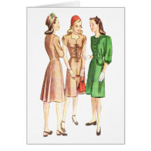 Vintage 1940s Fashion V2 Card