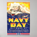 Vintage 1941 Navy Day Poster WWII