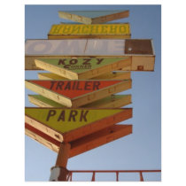 Vintage 1950's Route 66 Sign Retro Flyer