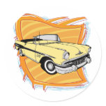 Vintage 1957 Pontiac Muscle Car Round Sticker