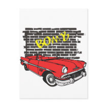 Vintage 1957 Pontiac The Bomb Grafitti Postcard