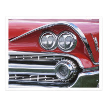 Vintage 1959 Classic Car Grill Photograph Postcard