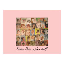Vintage 1960s Hairstyles Collage Post Card