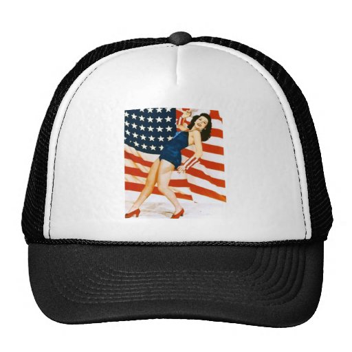 Vintage 4 th of July Pinup Mesh Hats