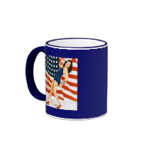 Vintage 4 th of July Pinup Coffee Mugs