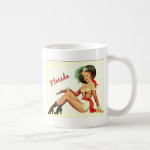 Vintage 50s Pirate Girl Mug