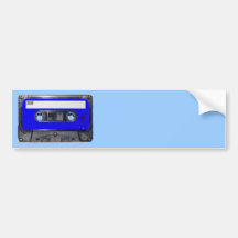 Vintage 80's Blue Label Cassette Bumper Stickers