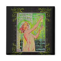Vintage Absinthe Ad Green Fairy Magnet