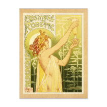 Vintage Absinthe Poster Art Postcard