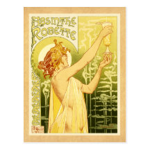 Vintage Absinthe Poster Art Postcard