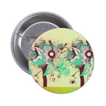 vintage abstract trees pinback button