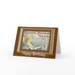 Vintage Ad biscuits Chocolat Delacre Birthday Card