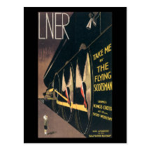 Vintage Ad for the Flying Scotsman train Post Cards