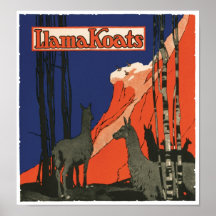 Vintage Advertisement Llamas Art Print Poster