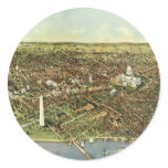 Vintage Aerial Map of Washington DC stickers