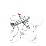 Vintage Aeroplane Black and White Drawing stickers