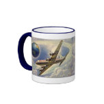 Vintage Aeroplane Flying Around the World in Cloud Mugs