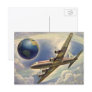 Vintage Aeroplane Flying Around the World in Cloud Postcards
