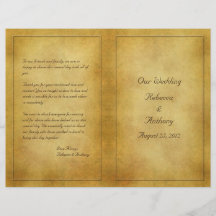 Vintage Aged Parchment Look Wedding Program Custom Flyer