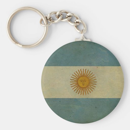 Vintage aged retro Argentina flag Keychain