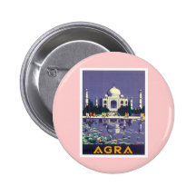 Vintage Agra Taj Mahal India Pinback Button