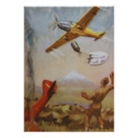 Vintage Aircraft with Parachute Invitation