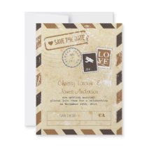 Vintage Airmail Invitation Card